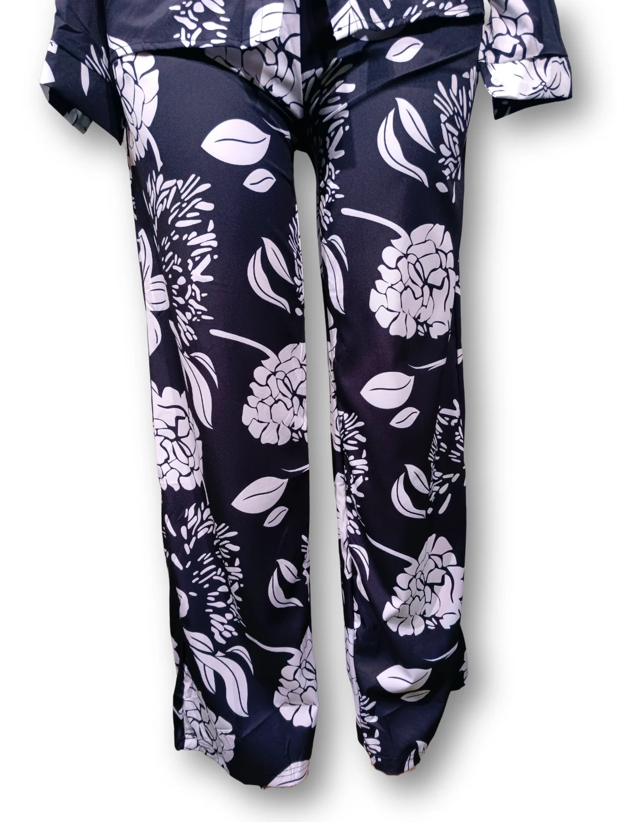 Classy Floral Silk Pajama - Silk-Cotton sets available at theGirlyZone Kampala